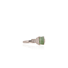 Load image into Gallery viewer, 5 x 7 mm. Octagon Cut Green Zambian Emerald with Cz Accents Ring