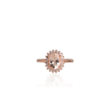 Load image into Gallery viewer, 7 x 9 mm. Oval Cut Yellow Brazilian Beryl with Cz Accents Ring