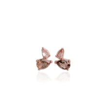 Load image into Gallery viewer, 5 x 7 mm. Pear Cut Multi-coloured Nigerian Tourmaline Cluster Earrings