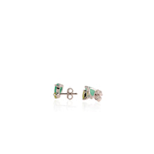 Load image into Gallery viewer, 5 x 7 mm. Pear Cut Green Botswana Agate and Peridot Cluster Earrings