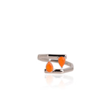 Load image into Gallery viewer, 4 x 6 mm. Pear Cut Orange Ethiopian Opal Open Ring