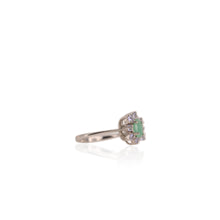 Load image into Gallery viewer, 5 x 7 mm. Oval Cut Green Brazilian Emerald and Tanzanite Cluster Ring (Blemished)