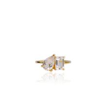 Load image into Gallery viewer, 6 x 9 mm. Pear Cut White Brazilian Topaz Ring