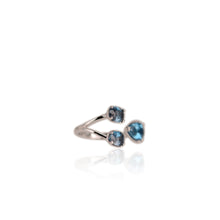 Load image into Gallery viewer, 6 x 9 mm. Pear Cut London Blue Brazilian Topaz Open Ring