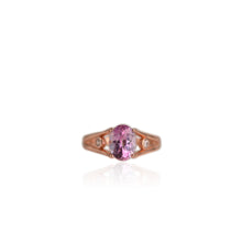 Load image into Gallery viewer, 7 x 9 mm. Oval Cut Pink Brazilian Mystic Topaz with Cz Accents Ring