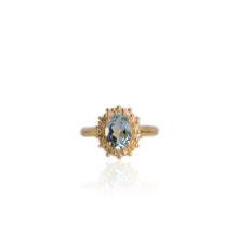 Load image into Gallery viewer, 7 x 9 mm. Oval Cut Sky Blue Brazilian Topaz with Cz Accents Ring