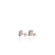 Load image into Gallery viewer, 5 mm. Square Cut Light Blue Brazilian Aquamarine with Cz Accents Earrings