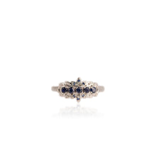 Load image into Gallery viewer, 2.5 mm. Round Cut Blue Thai Sapphire Cluster Ring