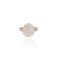 Load image into Gallery viewer, 12 x 15 mm. Freeform Rose-Cut White Indian Moonstone Ring