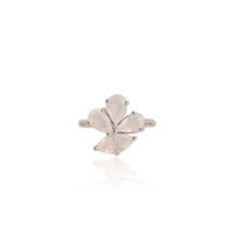 Load image into Gallery viewer, 5 x 10 mm. Marquise Cut White Indian Moonstone Cluster Ring