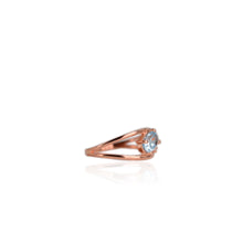 Load image into Gallery viewer, 5 x 7 mm. Oval Cut Sky Blue Brazilian Topaz with Cz Accent Ring