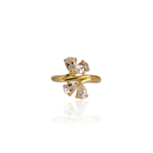 Load image into Gallery viewer, 4 x 6 mm. Pear Cut White Brazilian Topaz Cluster Ring