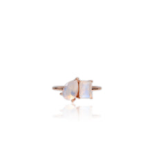 Load image into Gallery viewer, 6 x 9 mm. Pear Cut White Indian Moonstone Ring