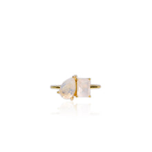 Load image into Gallery viewer, 6 x 9 mm. Pear Cut White Indian Moonstone Ring