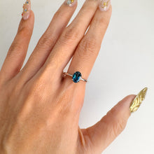 Load image into Gallery viewer, 6 x 8 mm. Oval Cut London Blue Brazilian Topaz Ring