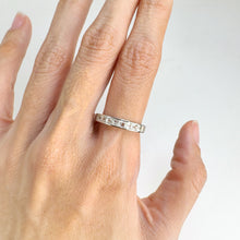 Load image into Gallery viewer, 2.5 mm. Square Cut White Brazilian Topaz Half Eternity Ring
