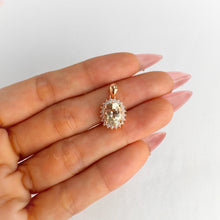 Load image into Gallery viewer, 7 x 9 mm. Oval Cut Yellow Brazilian Beryl Cz Accents Pendant