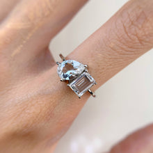 Load image into Gallery viewer, 6 x 9 mm. Pear Cut White Brazilian Topaz Ring