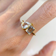 Load image into Gallery viewer, 6 x 9 mm. Pear Cut White Brazilian Topaz Ring
