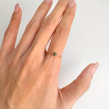 Load image into Gallery viewer, 3.5mm. Round Cut Green Tanzanian Sapphire Stacking Ring