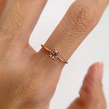 Load image into Gallery viewer, 4 mm. Round Cut Light Blue Brazilian Beryl Stacking Ring
