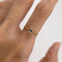 Load image into Gallery viewer, 4 mm. Round Cut Light Blue Brazilian Beryl Stacking Ring