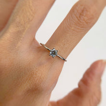 Load image into Gallery viewer, 4 mm. Round Cut Light Blue Brazilian Beryl Stacking Ring