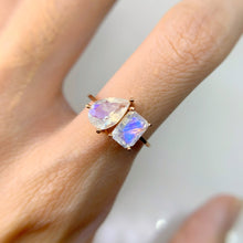 Load image into Gallery viewer, 6 x 9 mm. Pear Cut White Indian Moonstone Ring