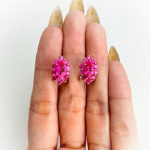 Load image into Gallery viewer, 4 x 8 mm. Marquise Cut Pink Brazilian Mystic Topaz Cluster Earrings