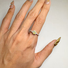 Load image into Gallery viewer, 5 mm. Round Cut Multi-coloured Ethiopian Opal with Cz Accents Ring