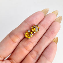 Load image into Gallery viewer, 8 mm. Round Cut Yellow Brazilian Citrine Earrings