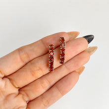 Load image into Gallery viewer, 3.5 mm. Round Cut Orange Brazilian Citrine Cluster Earrings