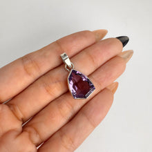 Load image into Gallery viewer, 12 x 17 mm. Fancy Cut Purple Brazilian Amethyst Pendant