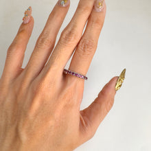 Load image into Gallery viewer, 2.5 mm. Round Cut Purple African Rhodolite Garnet Cluster Ring
