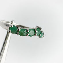 Load image into Gallery viewer, 3 mm. Round Cut Green Brazilian Emerald Cluster Ring