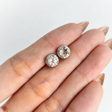 Load image into Gallery viewer, 5 mm. Round Cut Light Pink Brazilian Morganite with Cz Halo Earrings