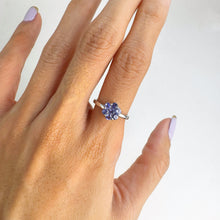 Load image into Gallery viewer, 3 mm. Round Cut Blue Violet Tanzanite Cluster Ring