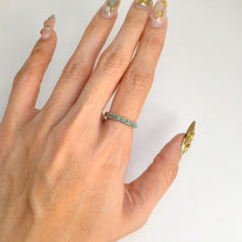 Load image into Gallery viewer, 2 mm. Round Cut Green Brazilian Emerald Half Eternity Ring