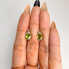 Load image into Gallery viewer, 6 x 8 mm. Oval Cut Green Pakistani Peridot Earrings