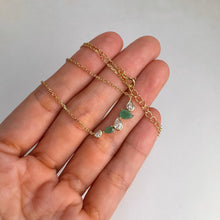 Load image into Gallery viewer, 4 x 6 mm. Pear Cut Green Brazilian Emerald with Cz Accents Necklace