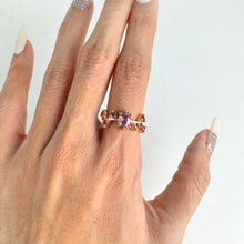 Load image into Gallery viewer, Handmade 5 x 7 mm. Oval Cut Purple Tanzanian Sapphire Cluster Ring