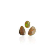 Load image into Gallery viewer, Lot of 3 6 x 9 mm. Freeform Rose Cut Multi-coloured Ethiopian Opal