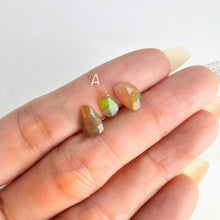 Load image into Gallery viewer, Lot of 3 6 x 9 mm. Freeform Rose Cut Multi-coloured Ethiopian Opal