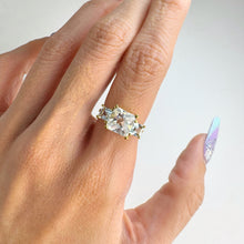 Load image into Gallery viewer, Handmade 8 mm. Fancy Square Cut White Brazilian Topaz Trilogy Ring