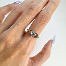 Load image into Gallery viewer, Handmade 6.5 x 7.5 mm. Heart Cut Blue Madagascan Sapphire with Peridot Accents Ring