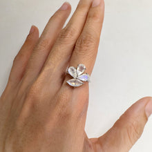 Load image into Gallery viewer, 5 x 10 mm. Marquise Cut White Indian Moonstone Cluster Ring