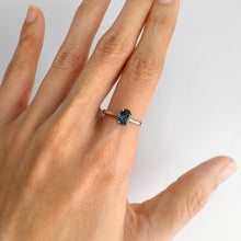 Load image into Gallery viewer, 5 x 7 mm. Oval Cut London Blue Brazilian Topaz Ring