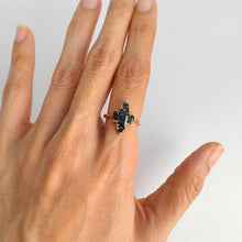 Load image into Gallery viewer, Handmade 4 x 8 mm. Baguette Cut Blue African Sapphire Cluster Ring