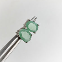 Load image into Gallery viewer, 5 x 7 mm. Oval Cut Green Brazilian Emerald Earrings