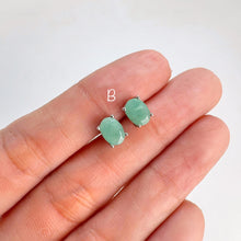 Load image into Gallery viewer, 5 x 7 mm. Oval Cut Green Brazilian Emerald Earrings